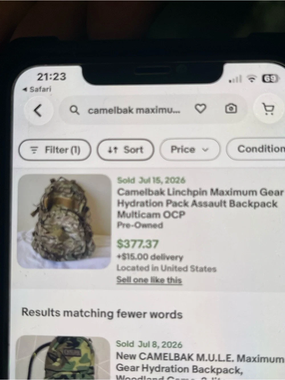 CamelBak Digital Camo Hydration Pack in Olive/Gray Linchpin Model